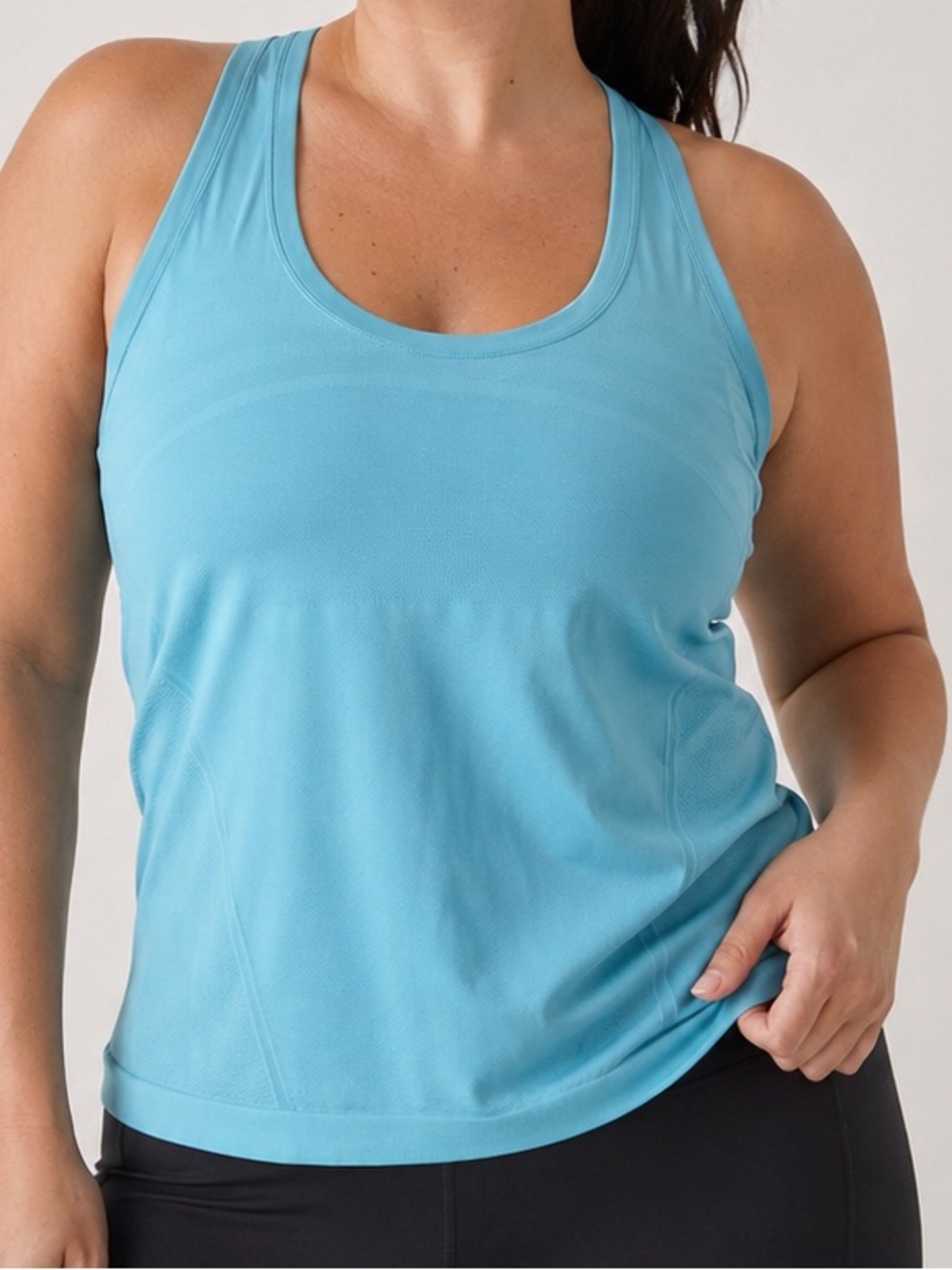 Athleta 1X Blue Seamless Racerback Workout Tank Top Athletic Activewear